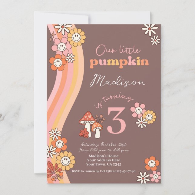 Little Pumpkin Birthday Invitation (Front)