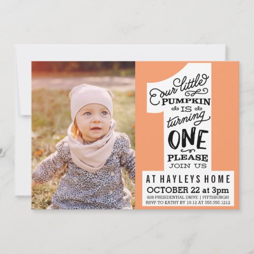 little pumpkin birthday invitation