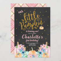 Little Pumpkin Birthday Invitation Girl