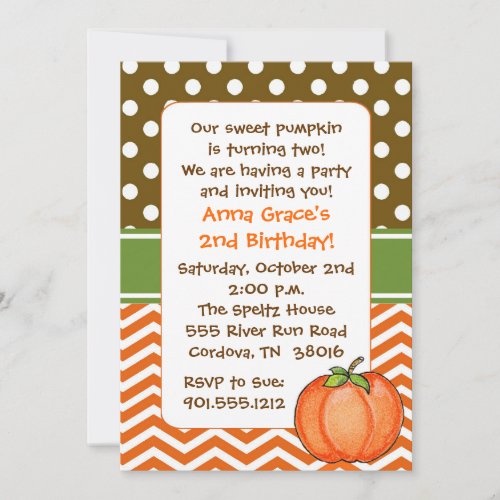 Little Pumpkin Birthday Invitations