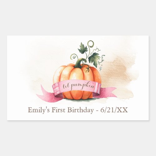 Little Pumpkin Birthday Label Girl