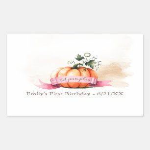 Little Pumpkin Birthday Label Girl