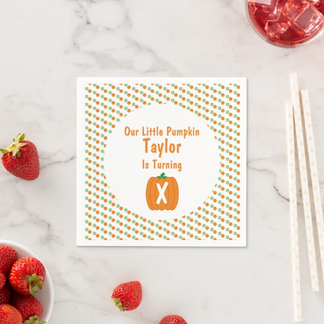 Little Pumpkin Birthday Napkins (Insitu)