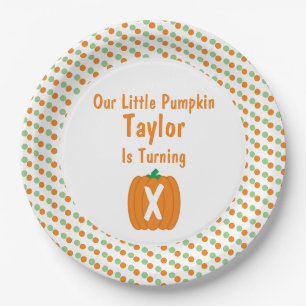 Little Pumpkin Birthday Paper Plates