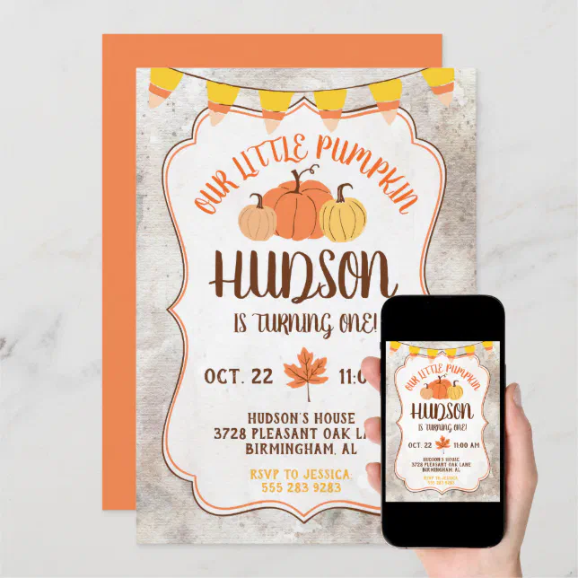 Little Pumpkin Birthday Party Invitation | Zazzle