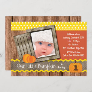 Little Pumpkin Birthday Party Invitation