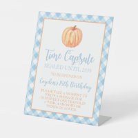 Little Pumpkin blue 1st Birthday Time Capsule