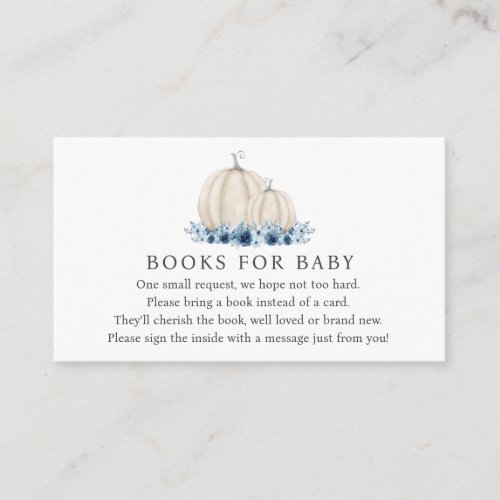 Little Pumpkin Blue Baby Boy Books for Baby Enclosure Card