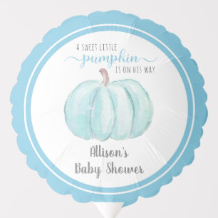 Little Pumpkin Blue Baby Boy Shower Blue Balloon