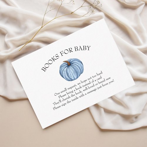 Little Pumpkin Blue Boy Baby Shower Books for Baby Enclosure Card