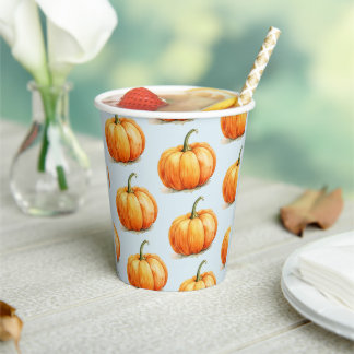 Little Pumpkin Blue Boy Baby Shower Paper Cups
