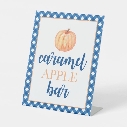 Little Pumpkin blue Fall Birthday Food Pedestal Sign