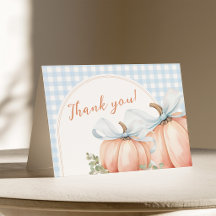 Little Pumpkin Blue Gingham