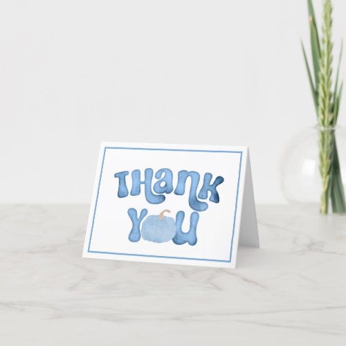 Little Pumpkin Blue Thank You Card