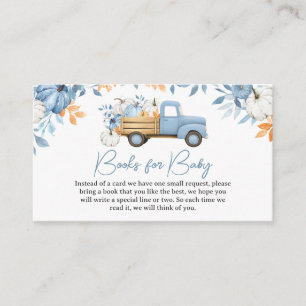 Little Pumpkin Blue Truck Fall Baby Books for Baby Enclosure Card