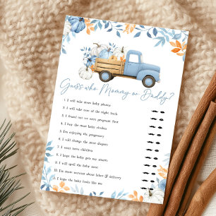 Little Pumpkin Blue Truck Guess Who Mommy or Daddy
