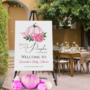 Little Pumpkin Blush Pink Fall Rustic Baby Shower Foam Board