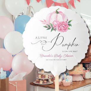 Little Pumpkin Blush Pink Rustic Baby Shower Balloon