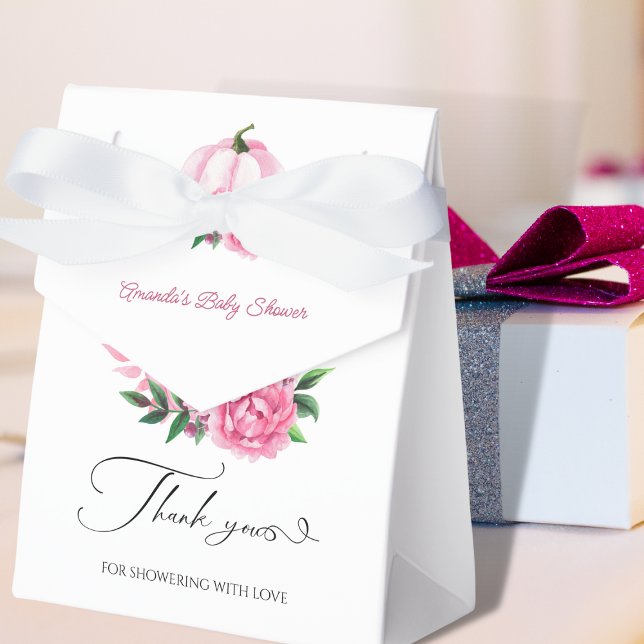 Little Pumpkin Blush Pink Rustic Baby Shower Favor Boxes (Creator Uploaded)