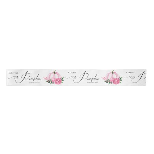 Little Pumpkin Blush Pink Rustic Baby Shower Satin Ribbon