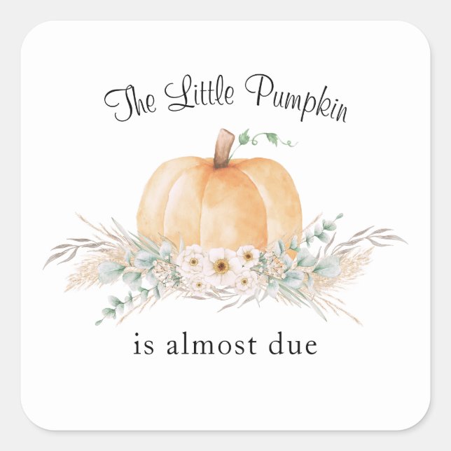 Little Pumpkin Boho Baby Shower Stickers (Front)