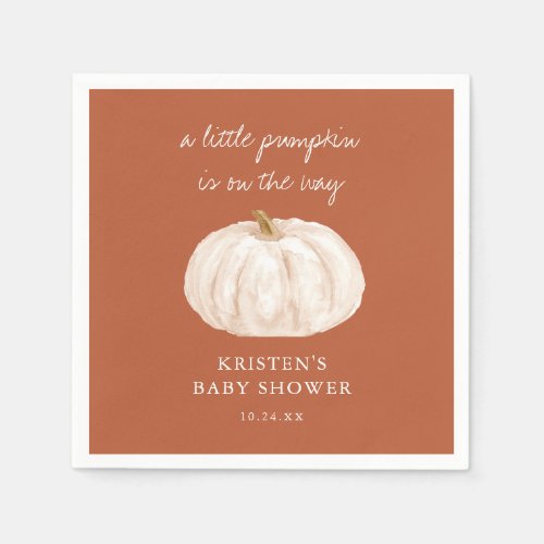 Little Pumpkin Boho Fall Baby Shower Napkins