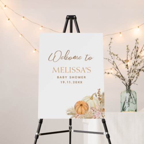 Little Pumpkin Boho Fall Floral Welcome Foam Board