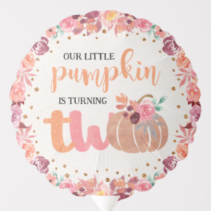 Little Pumpkin Boho Floral 2nd Birthday Balloon