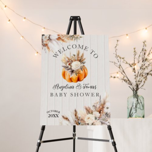 Little Pumpkin Boho Gender Neutral Baby Shower Foam Board