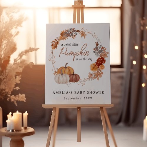 Little Pumpkin Boho Gender Neutral Baby Shower Foam Board