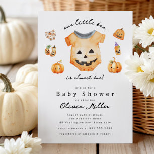 Little Pumpkin Boo Baby Shower  Invitation