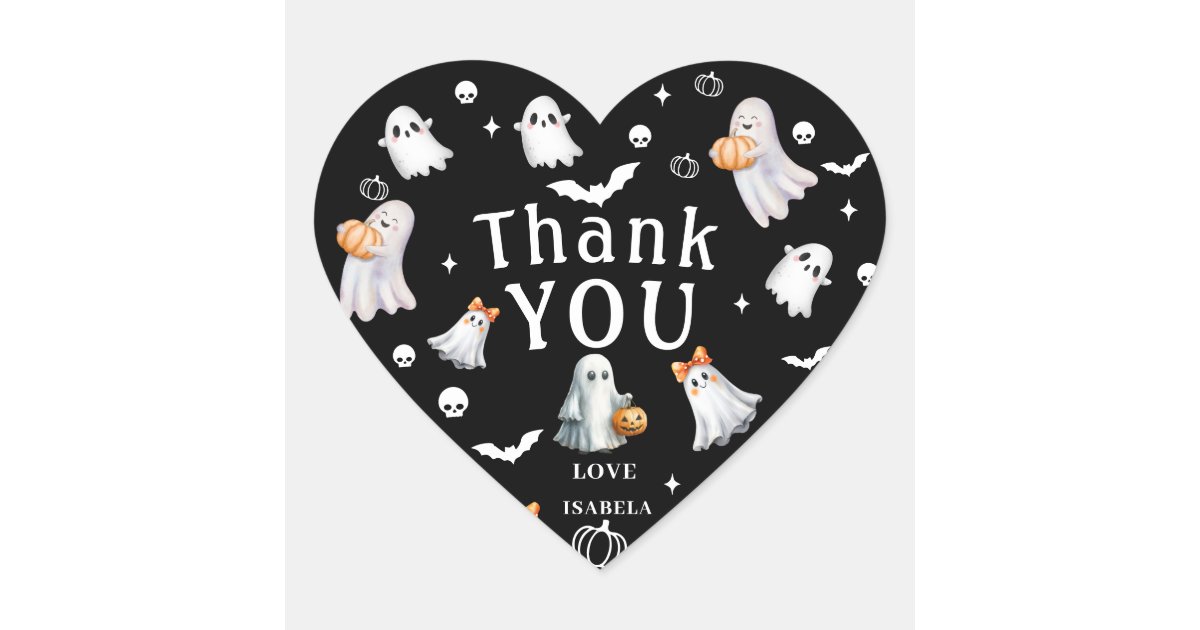 Little Pumpkin Boo – Halloween Baby Shower Heart Sticker | Zazzle