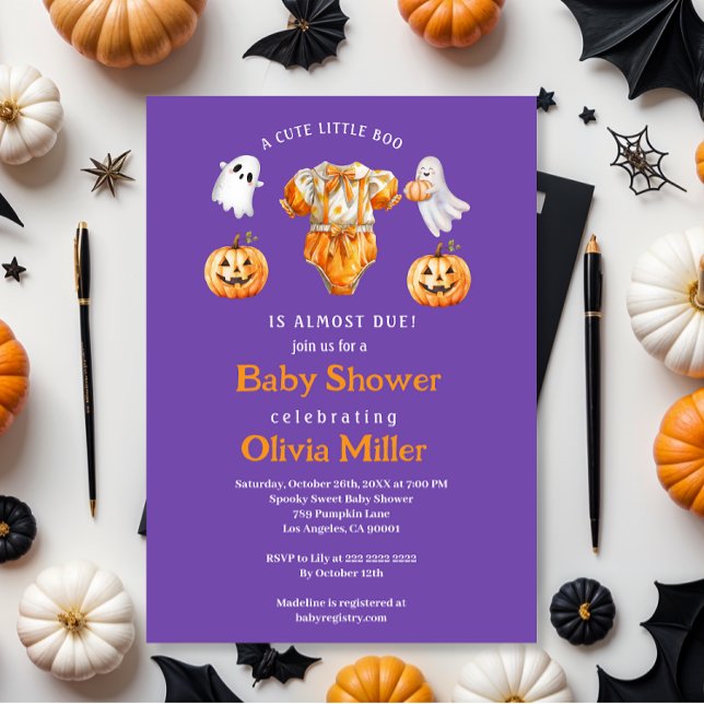 Little Pumpkin Boo – Halloween Baby Shower  Invitation (Creator Uploaded)