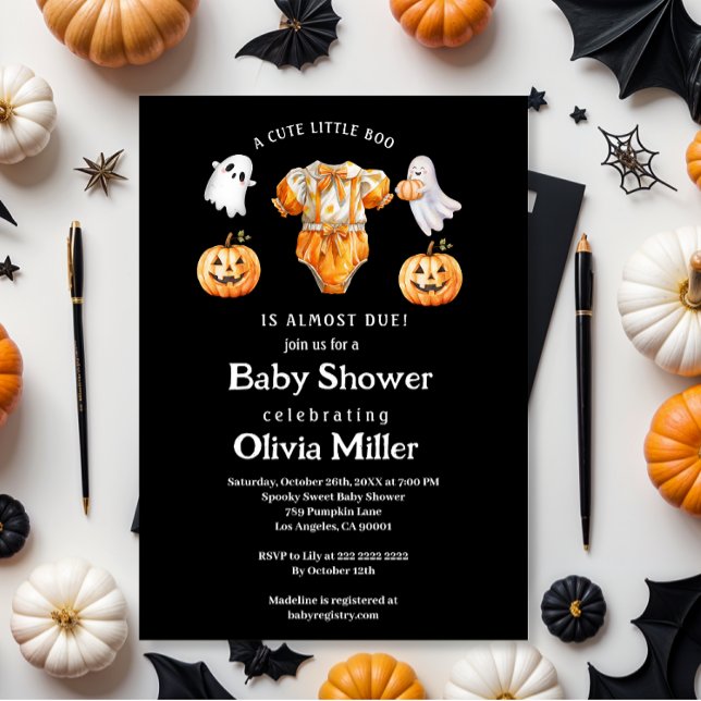Little Pumpkin Boo – Halloween Baby Shower  Invitation (Creator Uploaded)