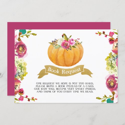 Little Pumpkin Book Request Invitation