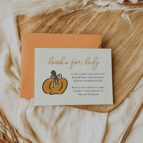 Little Pumpkin Books for Baby Baby Shower  Enclosure Card