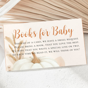 Little Pumpkin Books for Baby Shower Enclosure Card