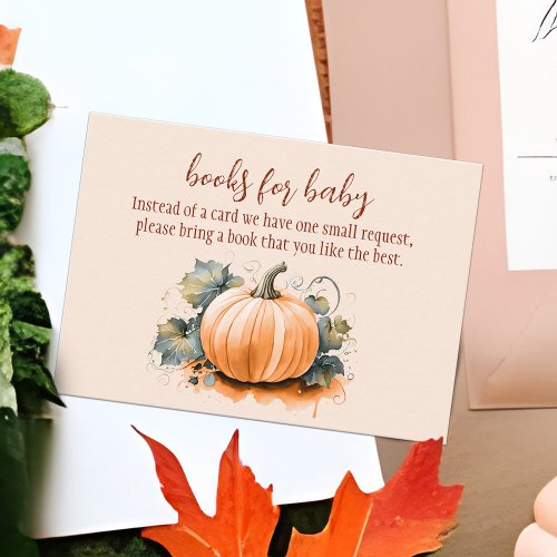 Little Pumpkin Books For Baby Shower Request Fall Enclosure Card