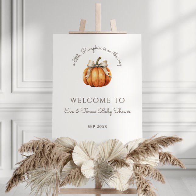 Little Pumpkin Bow Minimal Neutral Baby Shower Foam Board (Creator Uploaded)