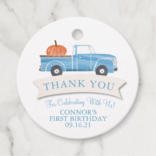 Little Pumpkin Boy 1st Birthday Party Favor Tags