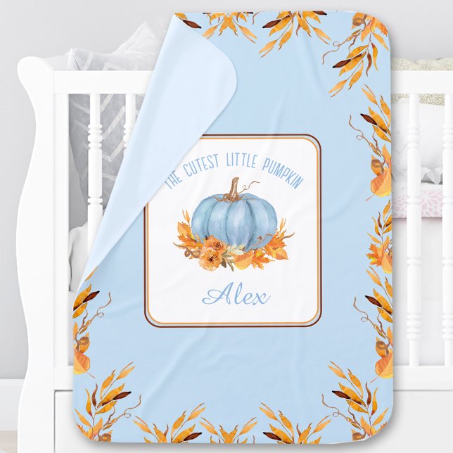 Little Pumpkin Boy Baby Blanket Name Text (Little Pumpkin Boy Baby Blanket Name Text)