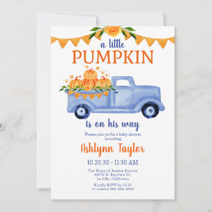 Little Pumpkin Boy Baby Shower All In One Invitation