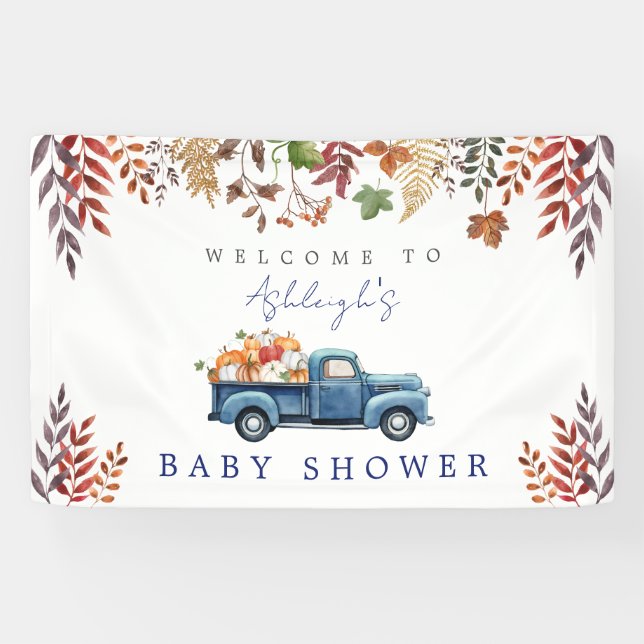 Little Pumpkin Boy Baby Shower Banner (Horizontal)