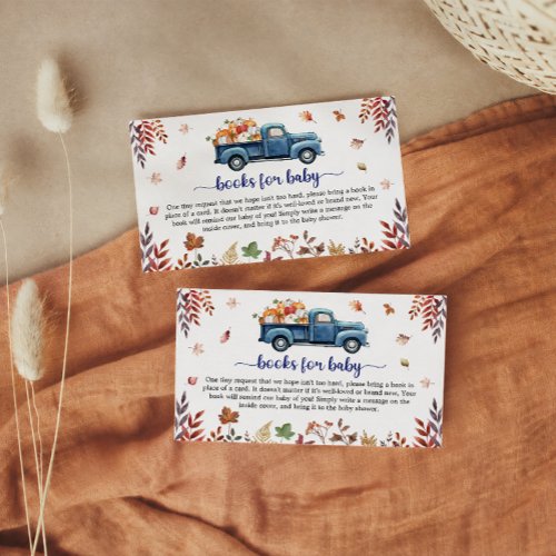 Little Pumpkin Boy Baby Shower Books for Baby Enclosure Card