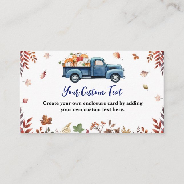 Little Pumpkin Boy Baby Shower Custom Enclosure Card (Front)