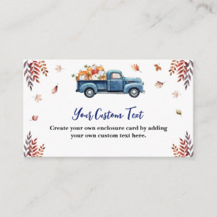 Little Pumpkin Boy Baby Shower Custom Enclosure Card