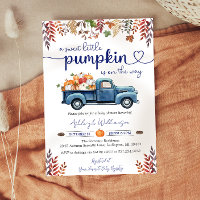 Little Pumpkin Boy Baby Shower Invitation