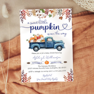 Little Pumpkin Boy Baby Shower Invitation Postcard