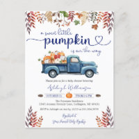 Little Pumpkin Boy Baby Shower Invitation