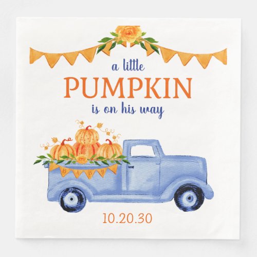 Little Pumpkin Boy Baby Shower Napkins